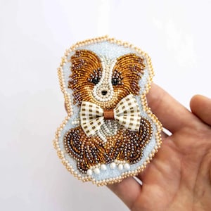 Hand Embroidery Dog Patch: Beaded DIY Craft Kit for Beginner
