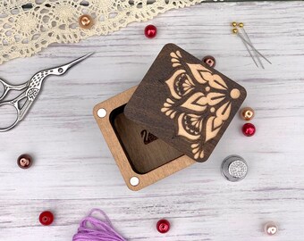 Handmade Wooden Sewing Box: Multi-Tiered Bead Organizer