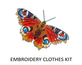Butterfly Applique Bead Embroidery Kit: DIY Insect Craft