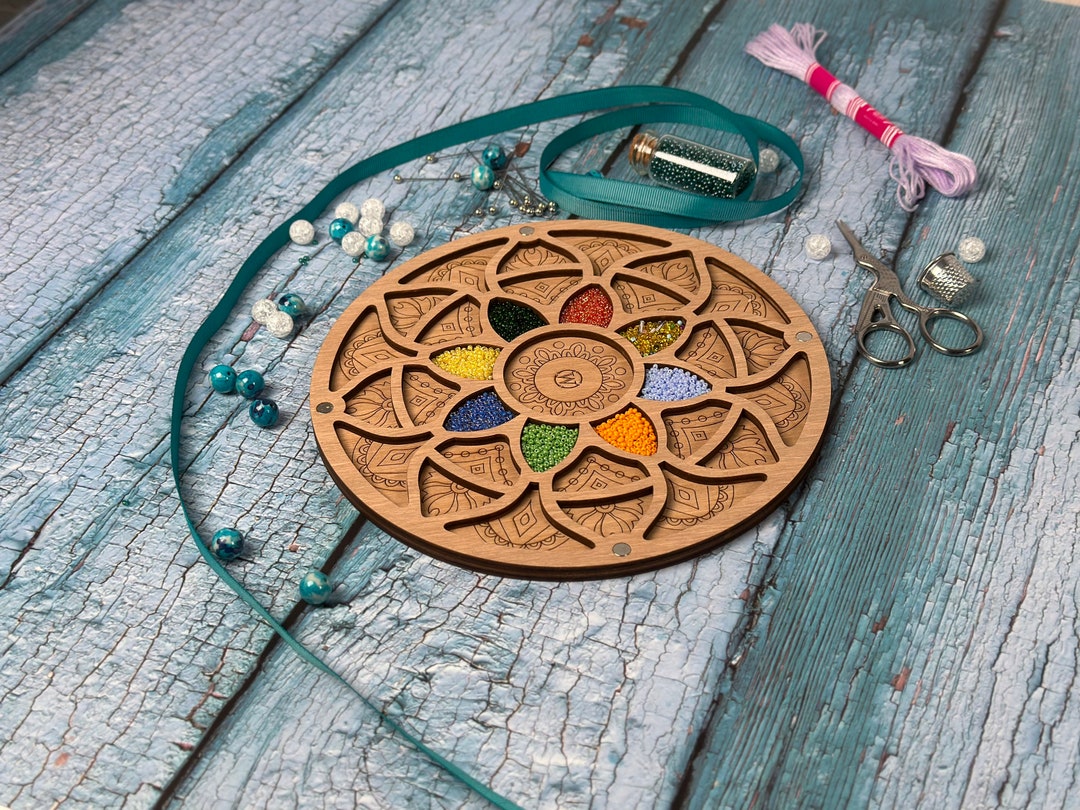 Personalizable Seed Bead Organizer With Clear Lid, Wooden Box for Beads ...
