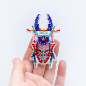 Stag Beetle Bead Embroidery Kit: DIY Brooch/Pendant