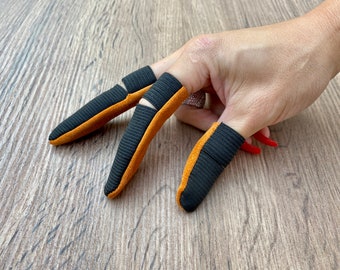 Leather Finger Guards for Sewing, Embroidery, Felting - Set of 3