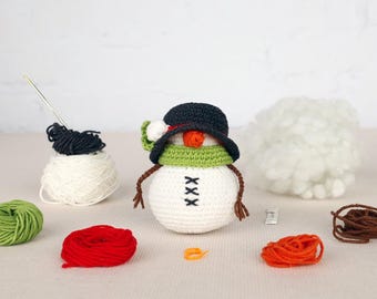 Snowman Crochet Kit for Adults: Christmas Amigurumi DIY Craft