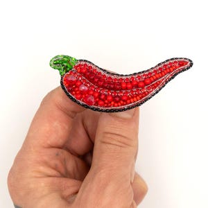 Hot Pepper Bead Embroidery Kit: DIY Seed Bead Brooch