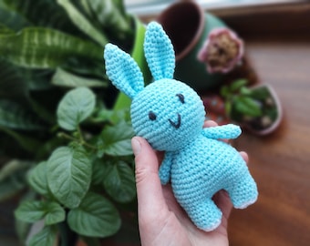 Blue Bunny Amigurumi Crochet Kit: Beginner DIY Craft