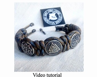 Instruction for the weaving paracord bracelet. Make your own. DIY gift. Tutorials weaving. (1 PDF)