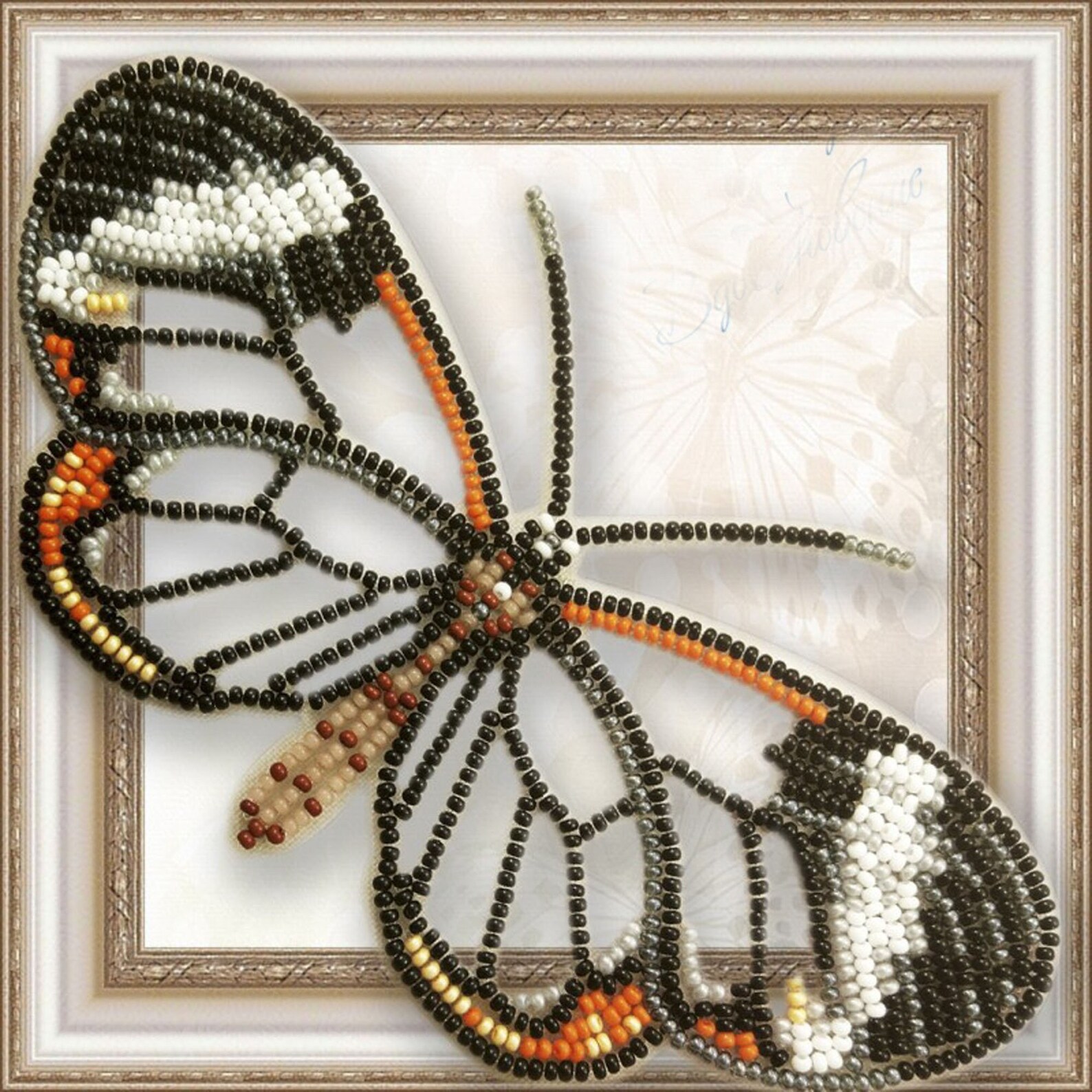 Glasswing Butterfly greta Oto Magnet Bead Embroidery Kit. DIY Craft Kit ...