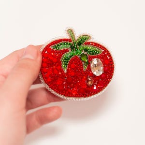 Kit de broche de tomate: bordado con cuentas de semillas