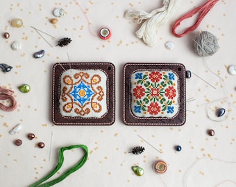 DIY Floral Embroidery Pin Cushion Kit: Cross Stitch Needle Holder