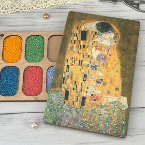 Personalizable Seed Bead Organizer: Wooden Embroidery Case