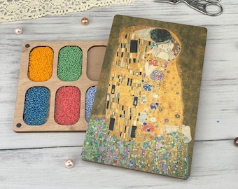Seed Bead Organizer: Wooden Embroidery Case