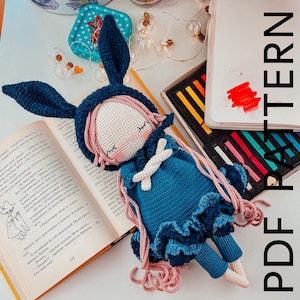Crochet Pattern Bunny Doll (Amigurumi tutorial PDF file). Crochet Pattern Amigurumi Bunny Doll. Cute Crochet Tutorial for Beginners