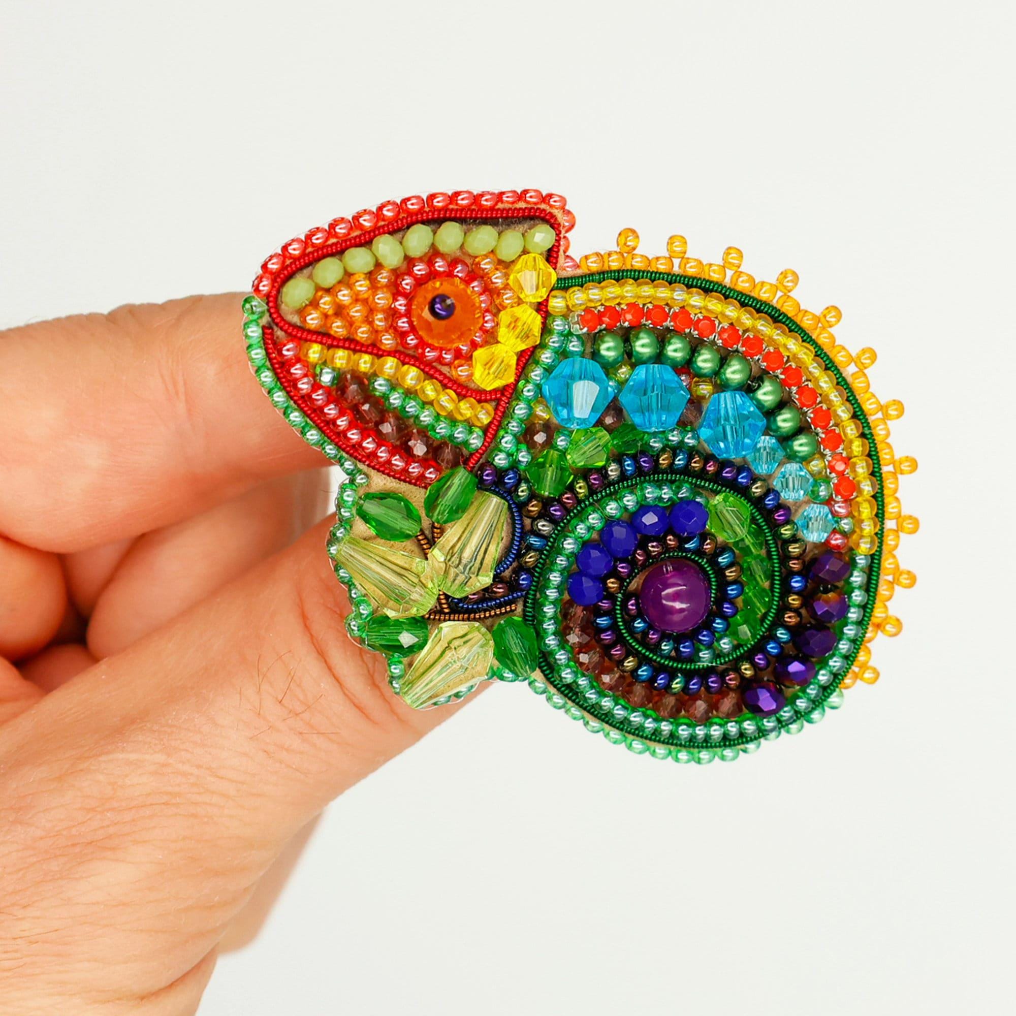 Broche Caméléon En Cristal Et Alliage Strass - Épingle Décorative Femme - Neuf Avec Étiquettes
