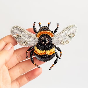 Bead Embroidery Kit: Bumblebee Brooch DIY Craft