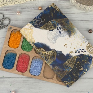 Personalizable Seed Bead Organizer: Wooden Embroidery Case