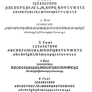 the font and numbers of a handwritten font