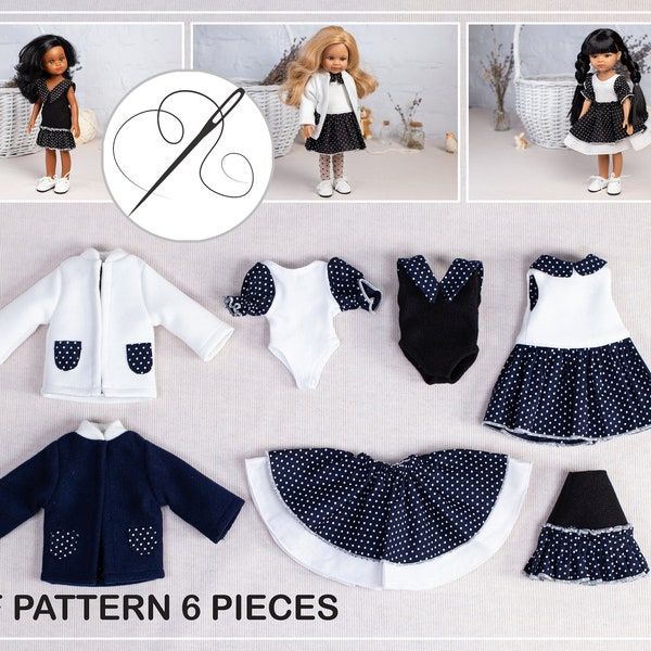 Sewing pattern Paola Reina 32 cm doll clothes (tutorial PDF file).  12" doll clothes sewing pattern, 6 pcs - fits Amigas doll (1 PDF)