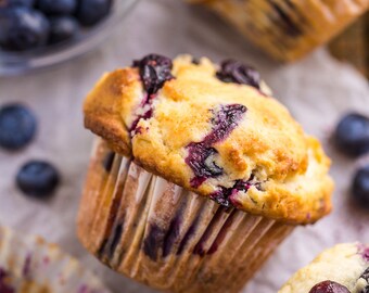 Muffins: Blaubeere, Cranberry-Orange, Apfel-Zimt, Schokolade, Birne-Ingwer, Banane (*optional vegan, kohlenhydratarm, fettarm, zuckerarm usw.)