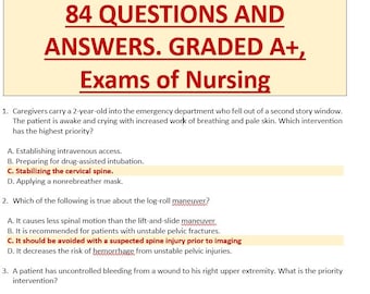 TNCC 9th Edition final exam - 84 questions with correct and verified answers. Graded A+