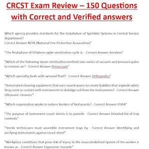 Revisione esame CRCST – 150 domande con risposte corrette e verificate
