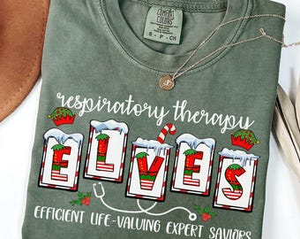 Christmas Respiratory therapist shirt, Comfort colors respiratory therapy t-shirt, Elves respiratory tech tee, Gift for Respiratory therapy
