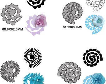 Spirale 3D Blumengirande Metall Schablone Schlagen für DIY Scrapbooking Kunst