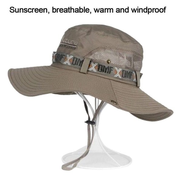 Hut Wander mütze Strand bedarf Eimer Hut Safari-Jagd UV-Schutz Breite Brim