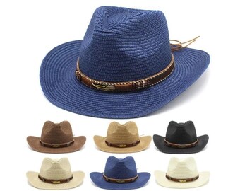 Sonnencreme Frauen Stroh kappe Männer Cowboy Hut Stroh Cowboy Hut Sonnenhut