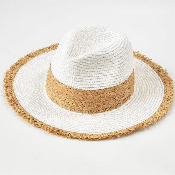 Frauen Sommer Stroh Hüte Mode Panama Sonnenhut Hand Made UV Schutz Strand Caps Unisex  Outdoor Hut Für reise