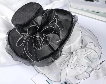 Frauen Organza Hüte Blumen Fascinator Hut Braut Tee Party Hochzeit Hut Derby Hu