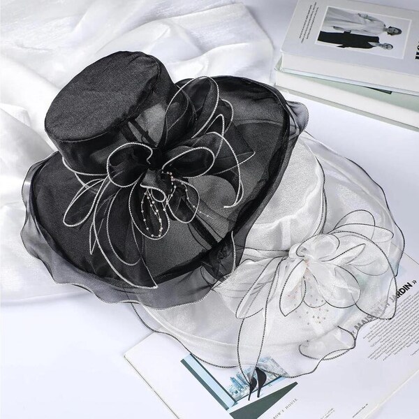 Frauen Organza Hüte Blumen Fascinator Hut Braut Tee Party Hochzeit Hut Derby Hu