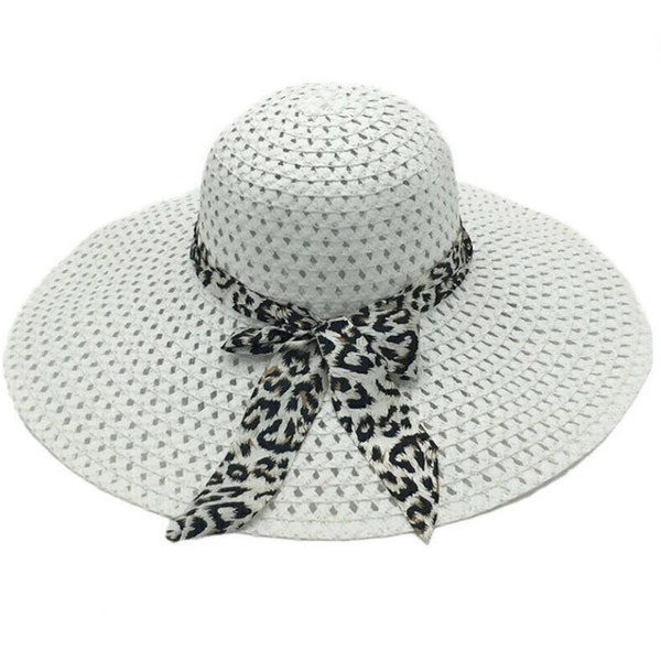 Damen Breite Krempe Strohhut Faltbare Sommer Sonnenhut UV Schutz Kappe Hut