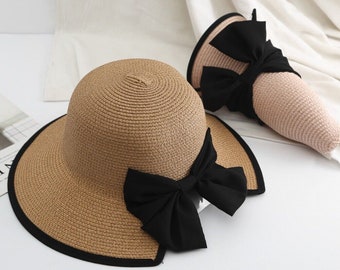 Frauen Floppy Sommer Sonnenhut Strand Strohhut Faltbare Kappe Breite Brim