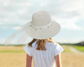 Damen-Strohhüte, Sonnenhut, Sommer-Strandkappe, Breite Krempe, Visierhüte