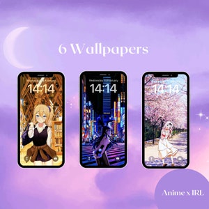 Ästhetische Anime Real Life Inspirierte Tapete Niedliche Kawaii Handy Wallpaper Pack, süße Anime Tapete, Lofi Tapete, Digitale Tapete