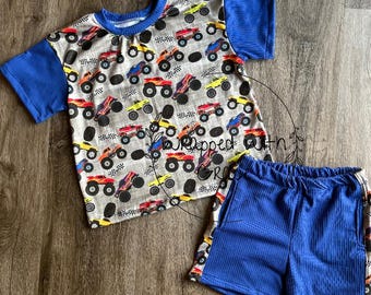 Monster Truck Oversized Tee and Short Set