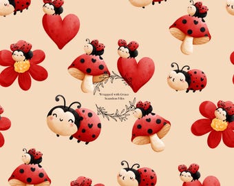 Ladybug Seamless File | Valentine’s Day Seamless File