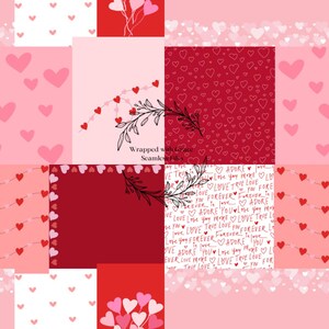 Archivo de patchwork sin costuras para el día de San Valentín