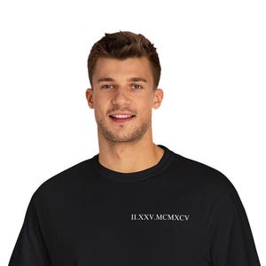 Personalized Anniversary Date Roman Numerals Tee, Valentine Gift, Customized anniversary date, Vintage Look Apparel, Matching unisex t-shirt