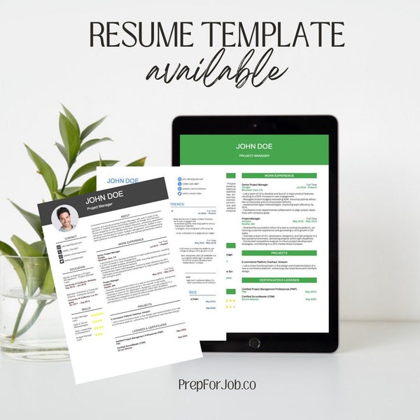 Best Resume Template, Professional Resume, CV Template with AI-powered Copywriting - Modern, Minimalist, Professional, Customisable Colors