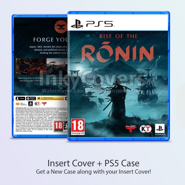Rise of the Ronin Replacement Box Art Case Reproduction Insert Cover PS5 Game Case With Optional Custom Slipcover NO GAME