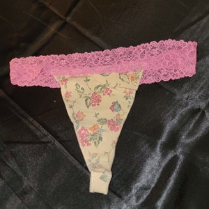 Victoria Secret Hot Pink Lacey Thong size med