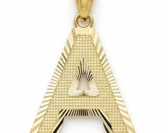 10K ソリッド イエロー ゴールド 0.75 インチ イニシャル