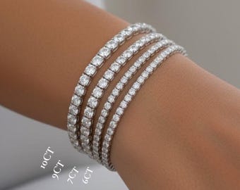 Tennis Bracelet Lab Grown Diamond. 1.0 Carat to 10 carat. Stackable Infinity Bracelet. 14K Solid Gold. Passes Diamond Tester. High Quality