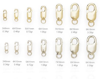 10K Or 14k Solid Oval Straight Lobster Claw Clasp. 14K 10K Gold Findings. Solid Gold. Bracelet. Necklaces.