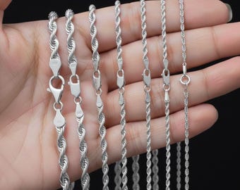 10k White Gold Round Rolo Link Necklace – 20 Inch, 2.3mm, Pendant Chain, No Stone