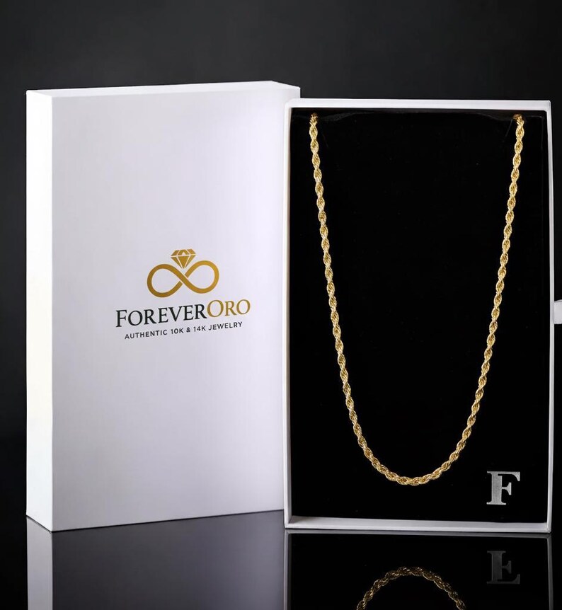 10K Gold Rope Chain Gold Rope Chain Necklace 2mm 2.3mm 2.5mm 3.2mm 5mm 6mm 18-26 inches, 10K Gold Rope Chain, 10K Gold Chain, Men Women image 4