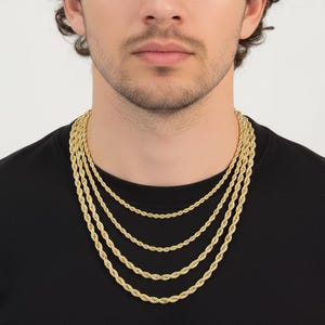 10K Gold Rope Chain Gold Rope Chain Necklace 2mm 2.3mm 2.5mm 3.2mm 5mm 6mm 18-26 inches, 10K Gold Rope Chain, 10K Gold Chain, Men Women image 6