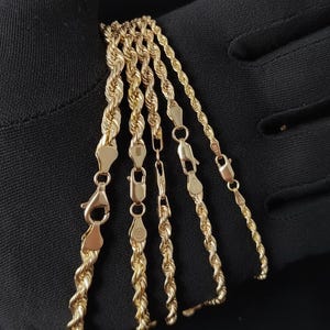 10K Gold Rope Chain Gold Rope Chain Necklace 2mm 2.3mm 2.5mm 3.2mm 5mm 6mm 18-26 inches, 10K Gold Rope Chain, 10K Gold Chain, Men Women image 5