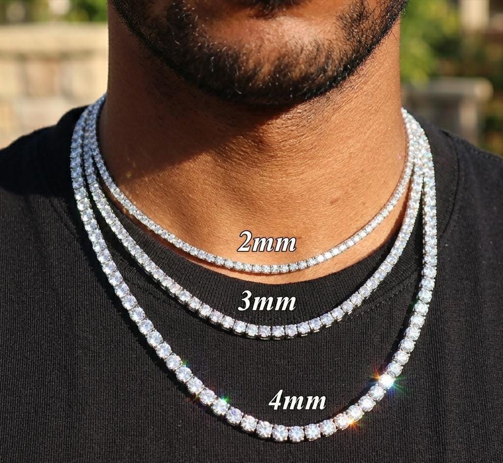 Silver 3mm Tennis Chain - Etsy